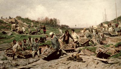 Repairing the Railway, 1874 by Konstantin Apollonovich Savitsky